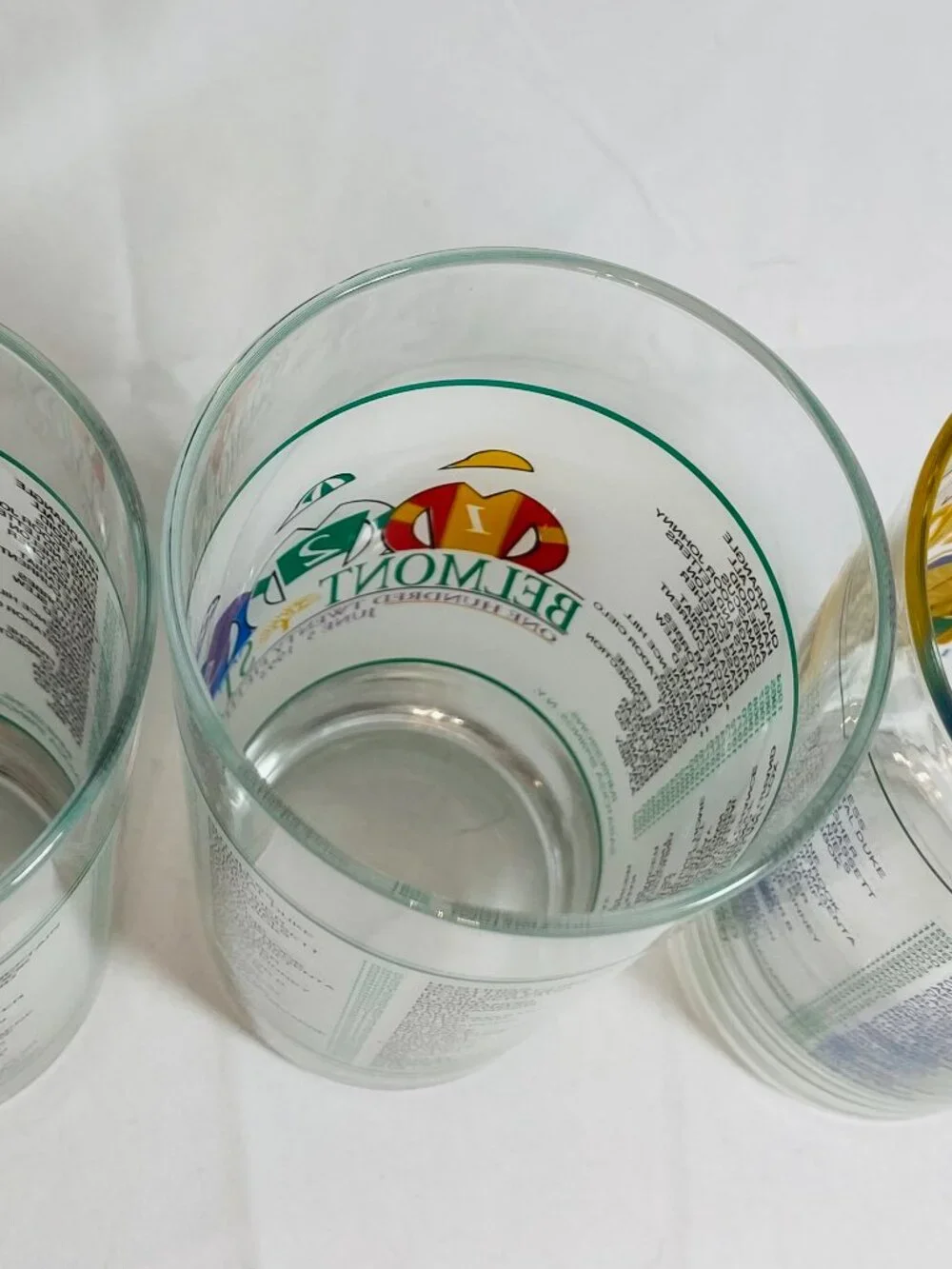 VNTG Lot Of 6 Belmont Stakes Commem Mint Julep Glasses 1993,1994 1999 2007 MINT